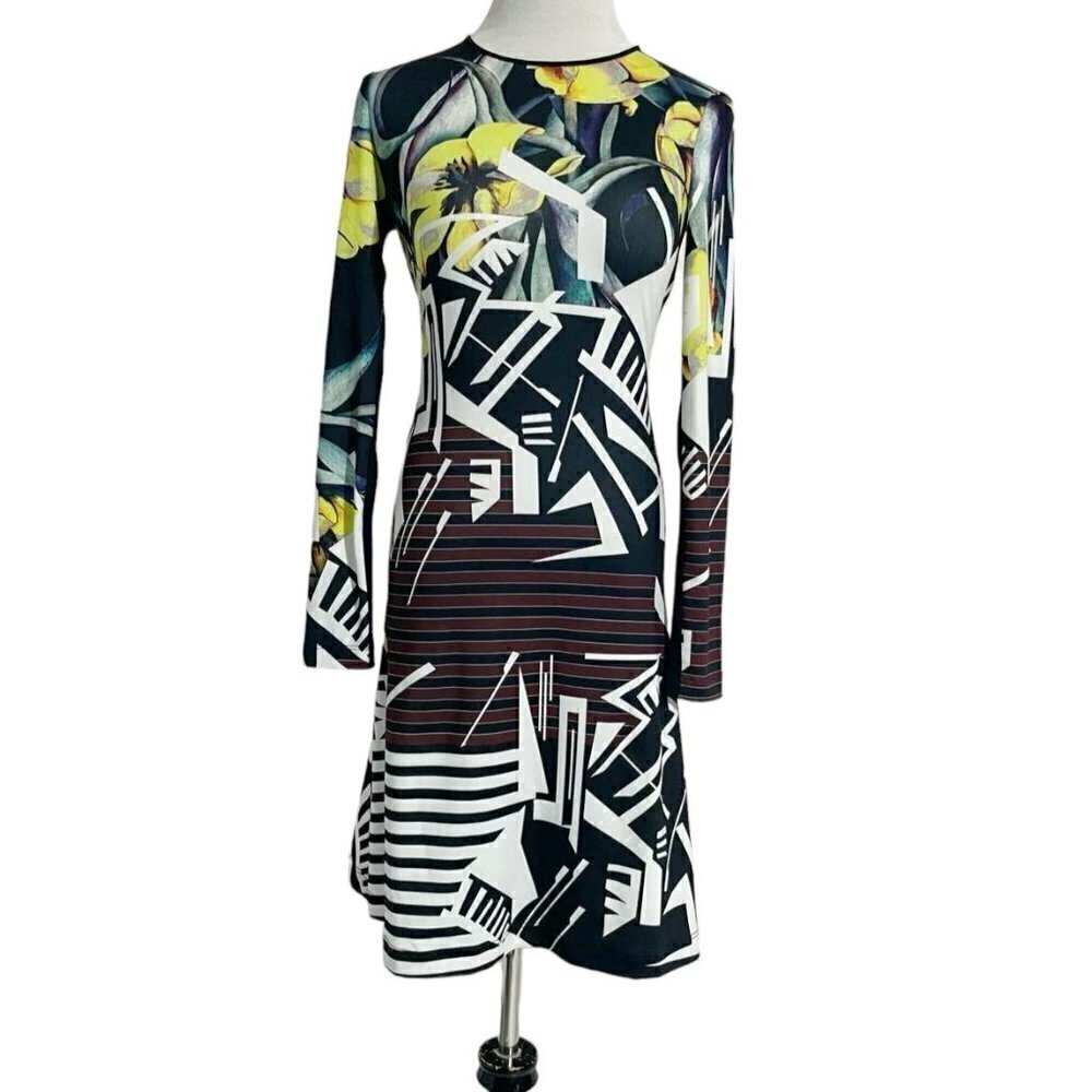 Clover Canyon XS Dress Abstract Floral Career Office Attire
